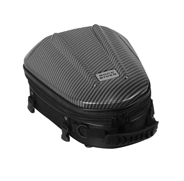 Rock Biker Hard Shell Motorcycle Tail Bag Waterproof Carbon Fiber Motorbike Rear Back Seat Bags Motorcycle Backpack Bag Luggage - Название цвета: Carbon Fiber