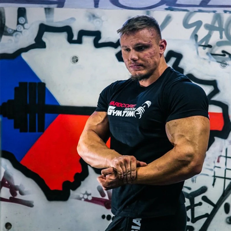 2018 New Brand clothing Gyms Tight t-shirt mens fitness t-shirt homme Gyms t shirt men fitness crossfit Summer men t-shirt