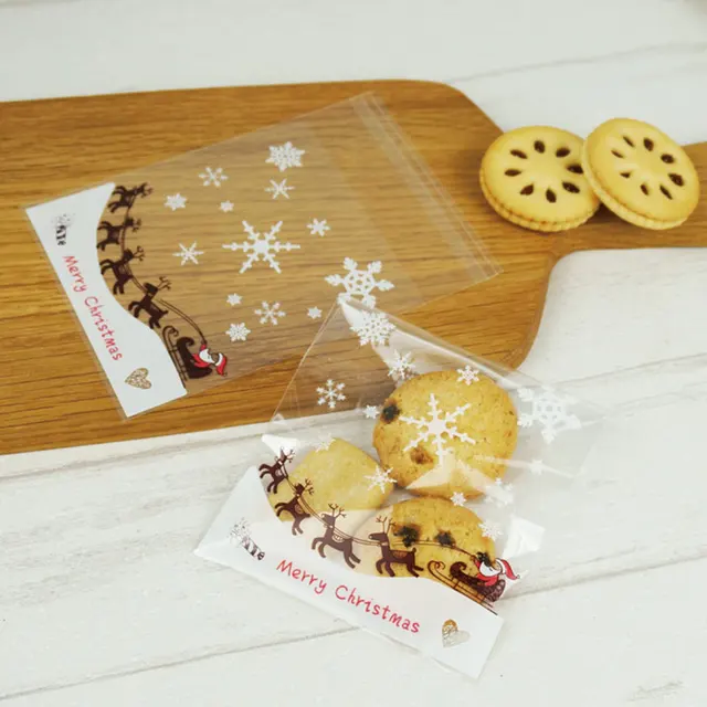 100 Pcs Lot Transpa Snowflakes Adhesive Bag Cookies Diy Gift 100 Pcs Lot Transpa Snowflakes Adhesive Bag Cookies Diy Gift Bags For Christmas Party Candy