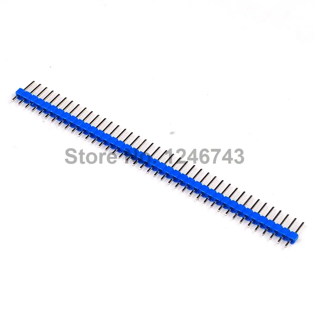 

50PCS 1*40P Single Row Pin 2.54mm Pitch Straight Needle blue
