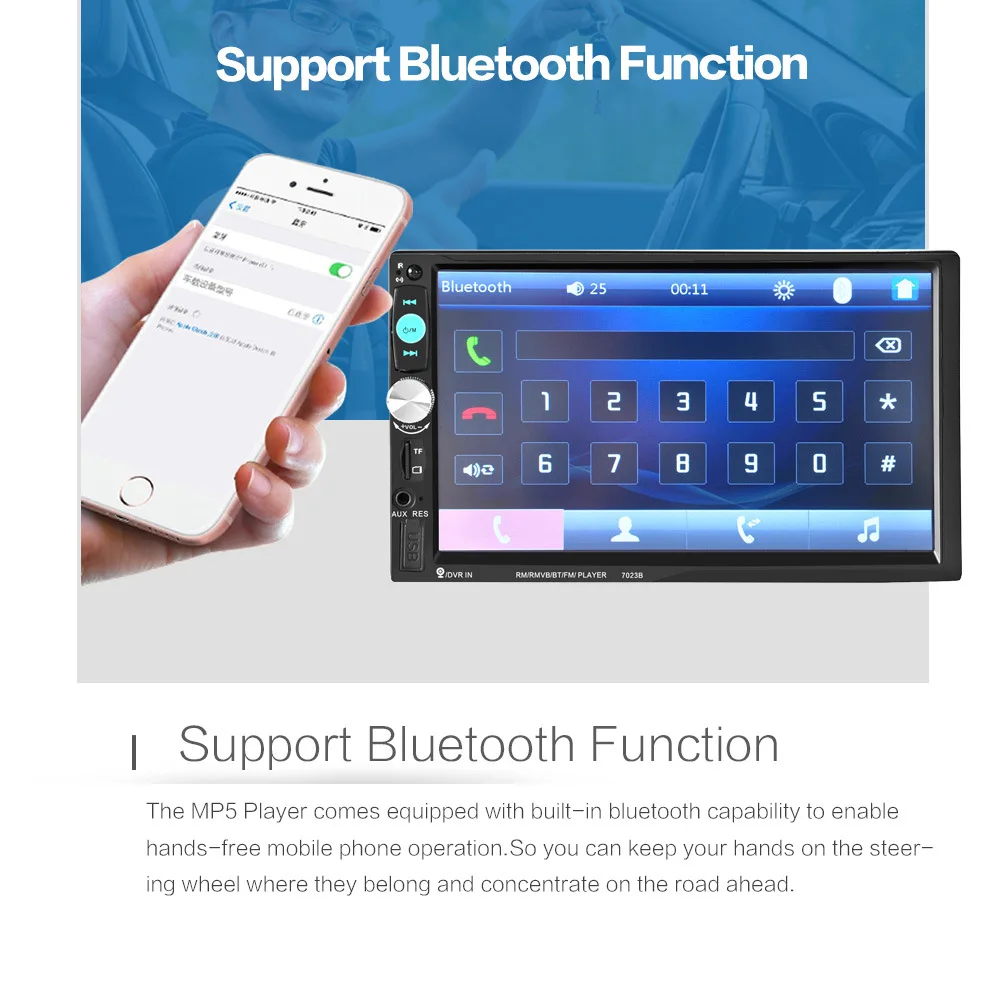 Авторадио Bluetooth Камера заднего вида пульт дистанционного управления 2din 7023B автомобильный Радио 7 "сенсорный в тире Авто Аудио плеер MP5