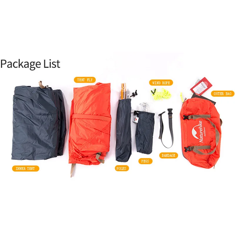 Водонепроницаемый рюкзак Naturehike велосипедная палатка Сверхлегкий 20D/210T для 1