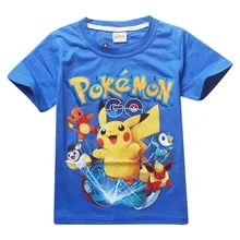 Summer children kids Shorts t-shirts cotton Pokemon Go boys girlls tops tees pikachu t shirts for 3-9Years baby boys clothes