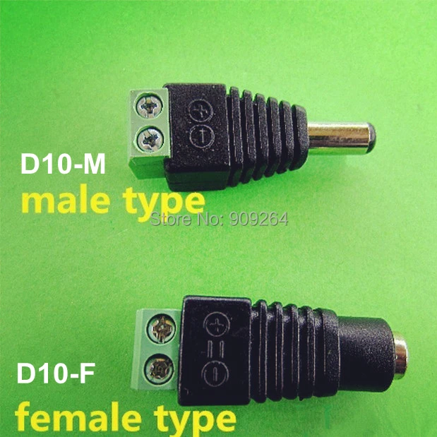 

Free shipping jack connector,FEMALE DC2.1 adapter,2 wire transposon for LED strip, DC transformer,10pcs/lot