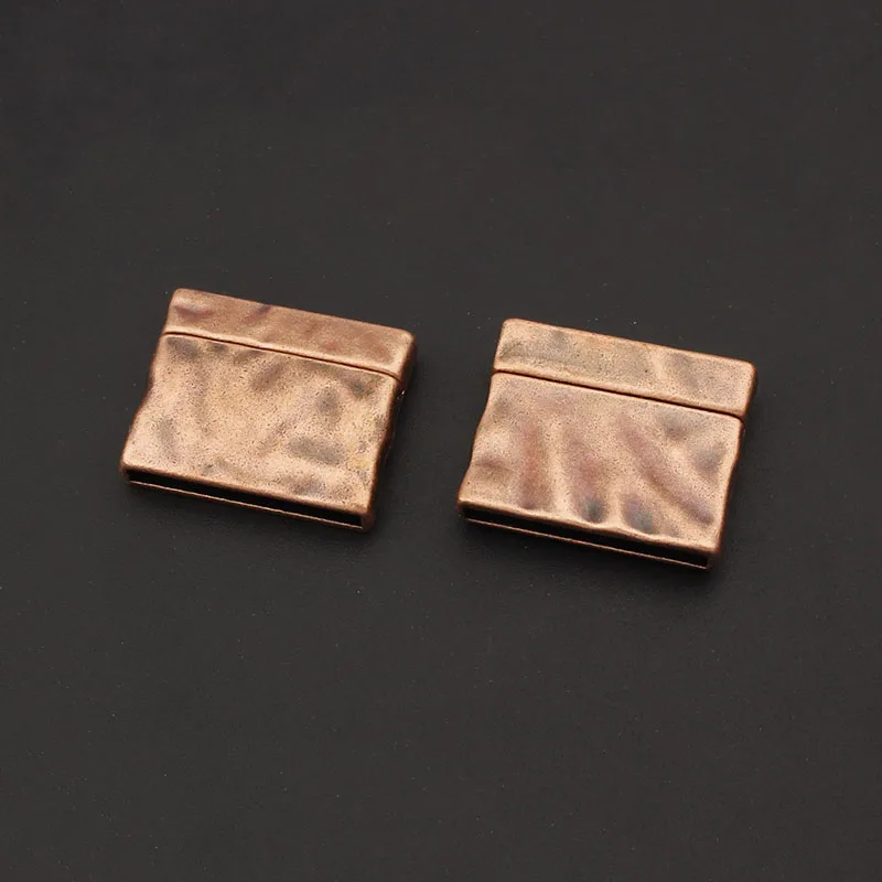 Antique copper 2 комплекта модные ювелирные изделия ударенная сильная Магнитная застежка прямоугольник для плоских кожаных браслетов самодельные Украшения, Аксессуары - Цвет: Antique copper