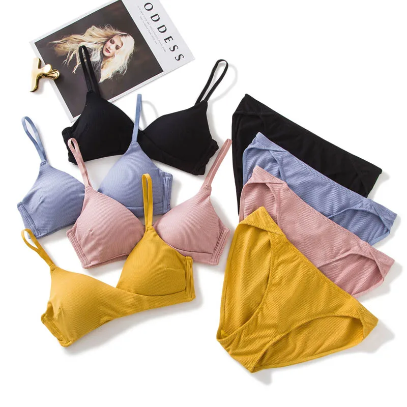 

CINOON High Quality Cotton Underwear Set Fashion Striped Bra Set Women Fashion Lingerie Set Push Up Bra Sexy Bra And Panty Sets