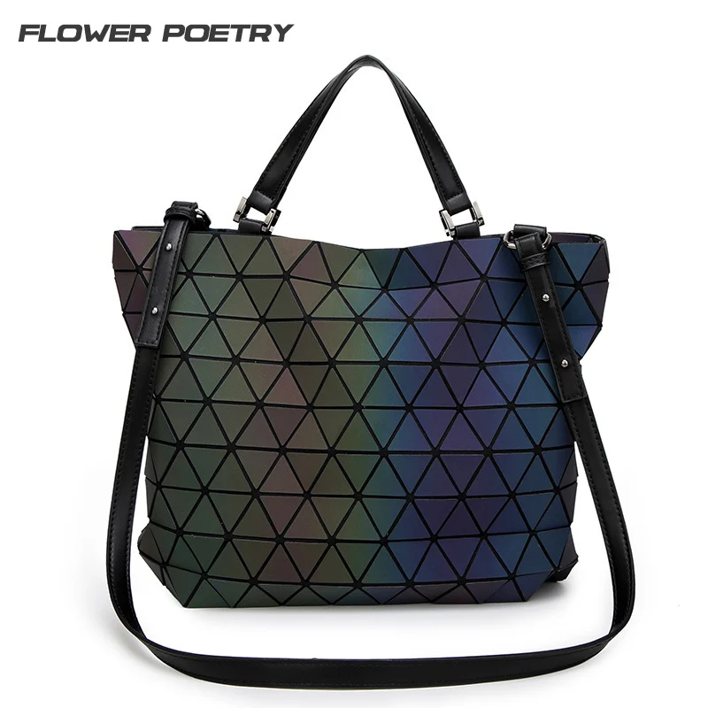Women Handbag Geometric Laser BaoBao Handbag Women font b Bag b font Luminous Lingge Bao Bao