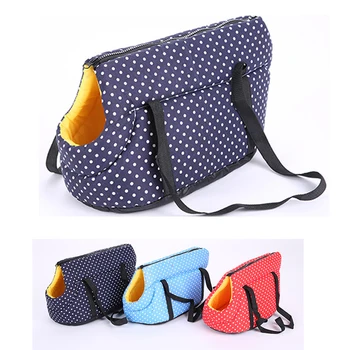 

Small Dog Outdoor Travel Carrier Bags Dots Sling Carrying HandBag Removable Cushion Mat for Cat Chihuahua Teddy Pug