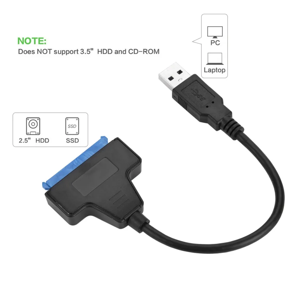 22 Pin SATA к USB 3 0 2 5 дюйма адаптер для жесткого диска кабель конвертер &quotноутбука HDD SSD