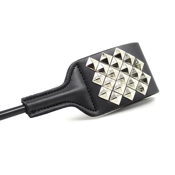 53CM Rivets Paddle Whip PU Leather Sex Whip Flogger Riding Crop Whip Aids Spanking BDSM Paddle Whip Sex Products For Couples 5