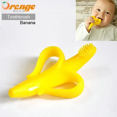 Free Shipping Strange new high-quality and environmentally safe baby teether teething ring banana silicone toothbrush | Мать и ребенок