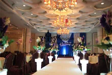 Royal Blue Color Wedding Backdrop Curtain With Silver Sequin Fabric