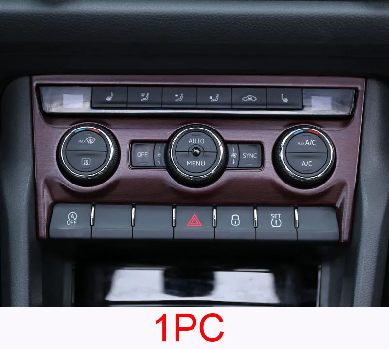

1pc for SKODA KODIAQ 2017-2018 Air conditioning control panel decorative frame dark Mahogany pattern