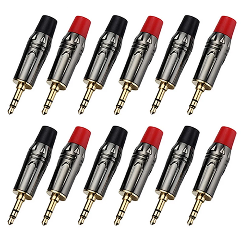 6pcs/3pairs Jack 3.5mm connector audio video microphone male plug adapter | Обустройство дома