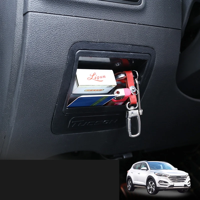 Для hyundai Tucson- черный автомобиль передняя дверь подлокотник вторичный ящик для хранения Контейнер держатель автомобильные аксессуары