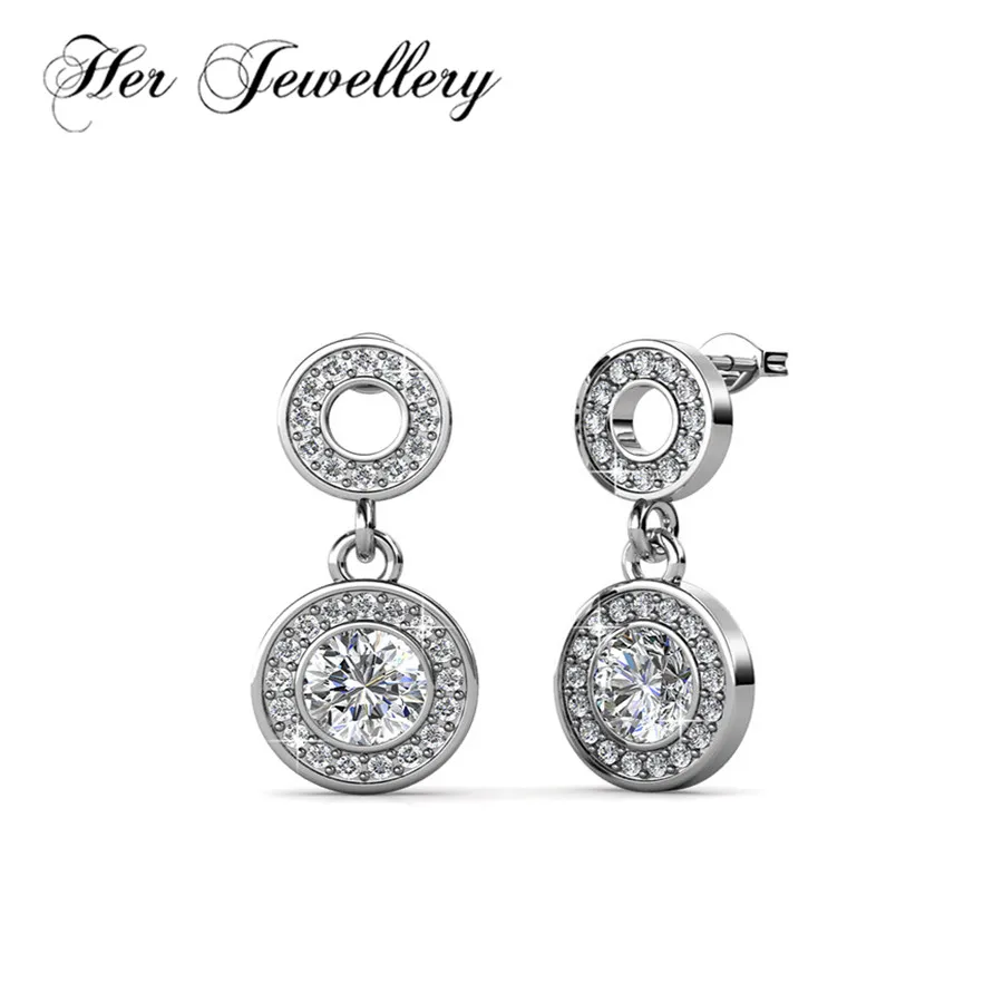 

Her Jewellery Vintage earrings Round earrings women jewelry Made with crystals from Swarovski HE0367