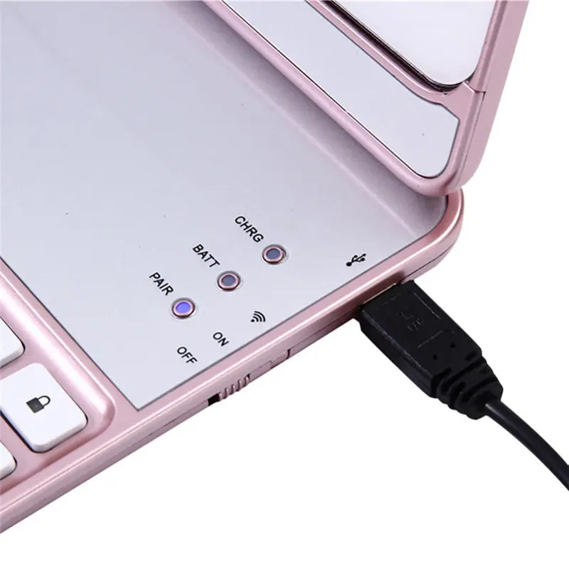 Алюминий 7 цветов bluetooth-клавиатура с подсветкой Smart повернуть Folio чехол для нового iPad/Pro9.7/Air/Air2 A8