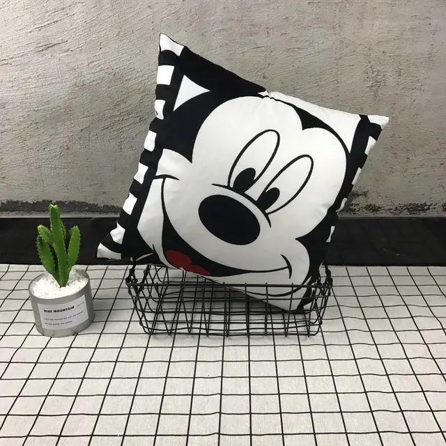 Unstuffed 40*40cm Mickey Mouse Pillow Minnie Mouse Pillow Case Mickey and Minnie Plush Pillow Cartoon Cushion Case Sofa Cover