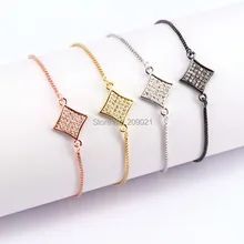 10 шт модные ювелирные изделия смешанные цвета микро pave CZ блестящие Амулеты Браслет, регулируемый размер браслеты для wowen