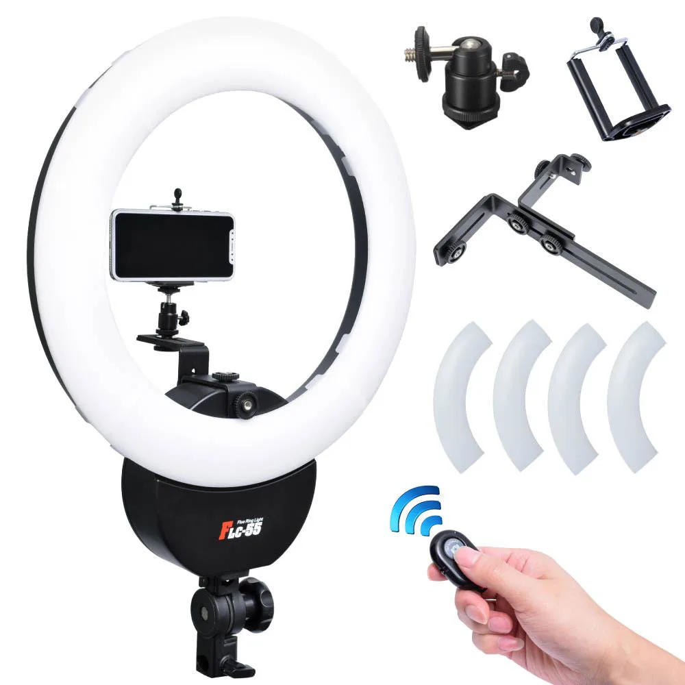 

Falconeyes FLC-55 55W 16''42cm 5600K Ring Light with Camera Phone Clamp Bluetoothe for Portrait Make Up Video Photo Selfie