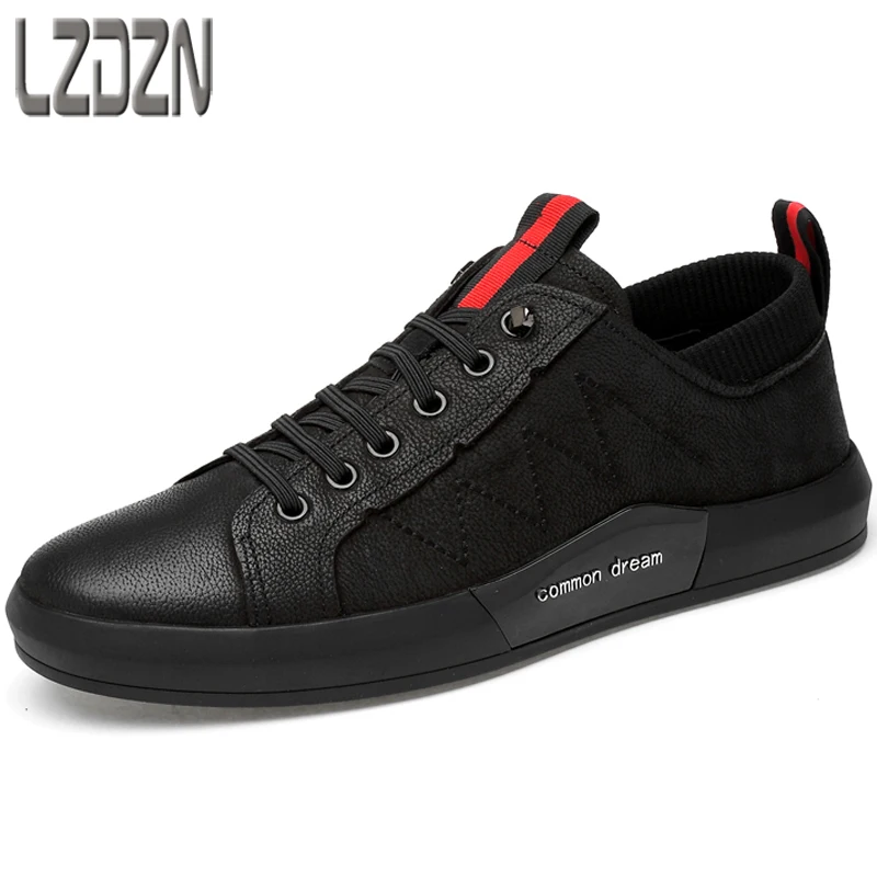 

fashion casual shoes men black young men's shoes spring autumn summer all-match leather shoes breathable sneaker fashion male