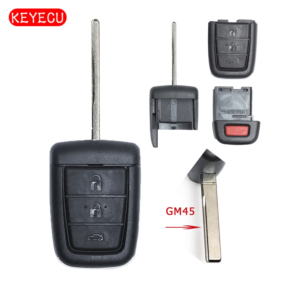 

Keyecu 3+1 Button Remote Key Shell Case for Pontiac G8 / Holden VE COMMODORE Omega Berlina Calais SS SV6 HSV GTS+GM45 Blade