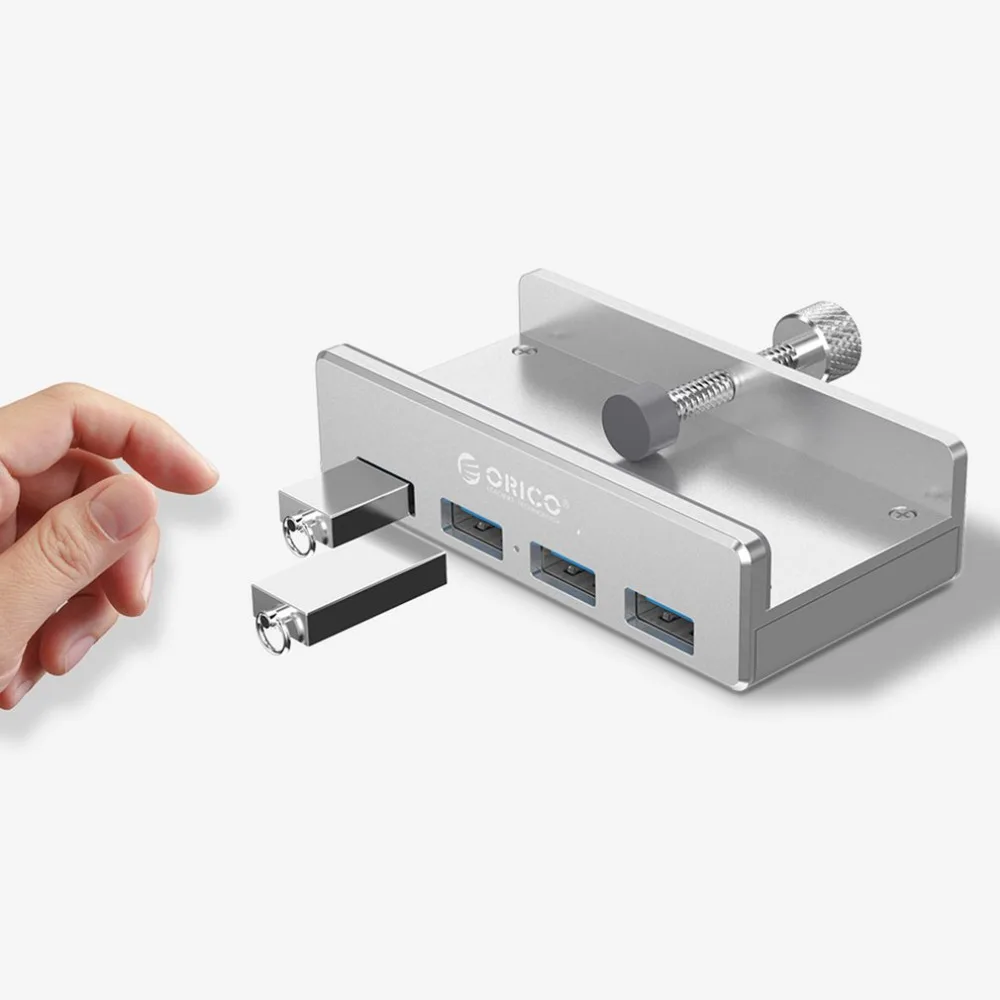 

Orico 4 Ports USB 3.0 HUB Clip Design Aluminum Alloy Clip-type Portable Size Travel Charger Charging Hub Station for Laptop
