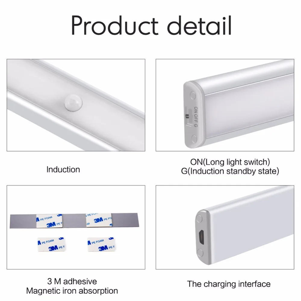 Автоматический свет беспроводной датчик движения светодиодный ночник шкаф для спальни лестницы свет USB светодиодный ночник 5 В для 3 MTape лампа для платяного шкафа