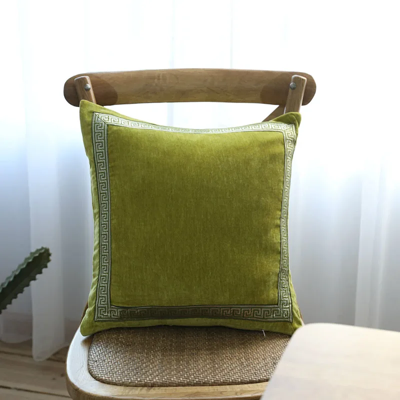 Green Velvet Pillow Case Luxury European Style Cushion Cover