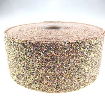 

50 yards 75mm New Arrival Chunky Glitter Ribbon Blingbling Fabric Ribbon Gift Package DIY Hair bows Material Sewing Accessories