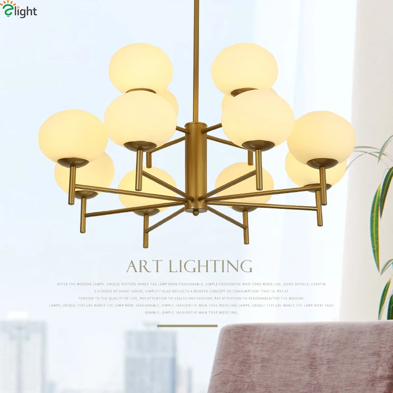 

Modern Glass Ball Led Pendant Chandelier Lights Metal Living Room Led Chandeliers Lighting Bedroom Led Hanging Light Fixtures