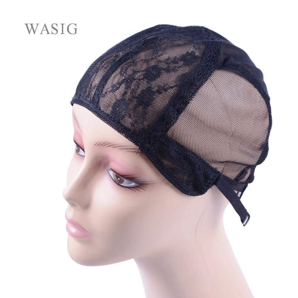

5 Pcs/Lot Double Lace Wig Caps For Making Wigs And Hair Weaving Stretch Adjustable Wig Cap Hot Black Dome Cap For Wig Hair Net