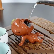 Держатель фильтра для чая, украшения для домашних животных, изысканная фиолетовая глина, фиолетовый песок, чайный набор, керамические чайные аксессуары ручной работы, украшение дома, ремесла