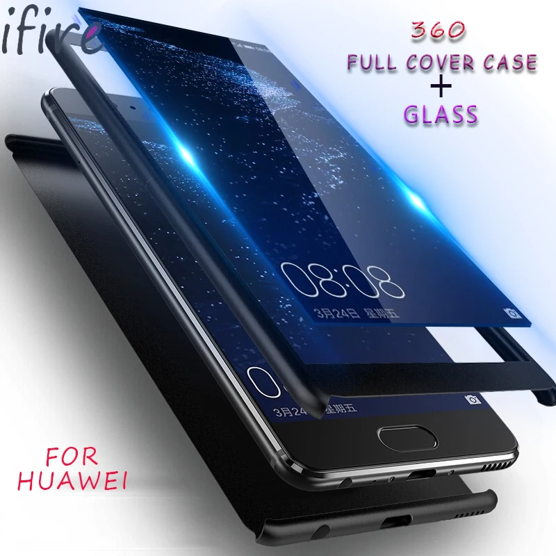 360 Degree Full Cover Cases For huawei P10 P9 LITE Shockproof Case Huawei PLUS honor 8 p8 lite 2017 Glass |