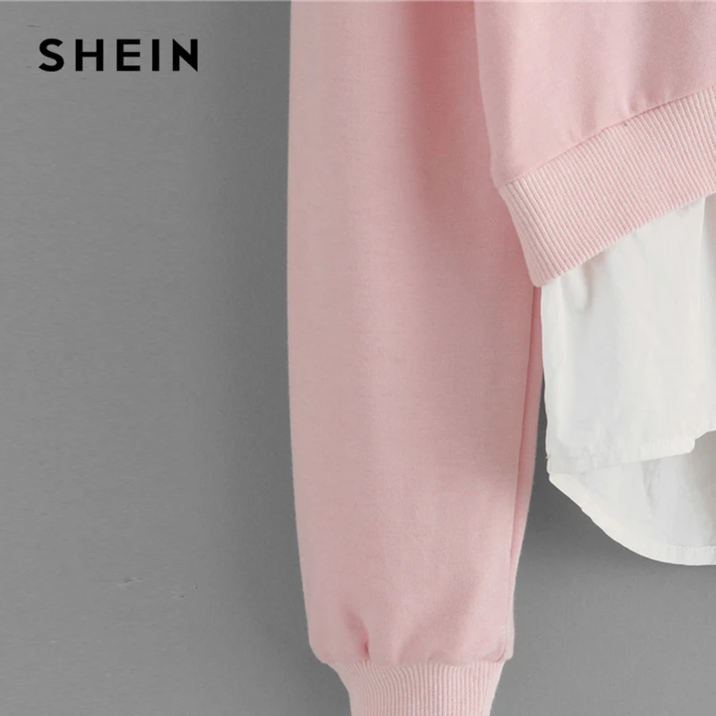 SHEIN/повседневные толстовки для девочек с розовым бантом спереди; топы для девочек; коллекция года; сезон весна; Модный милый пуловер с длинными рукавами; детская одежда