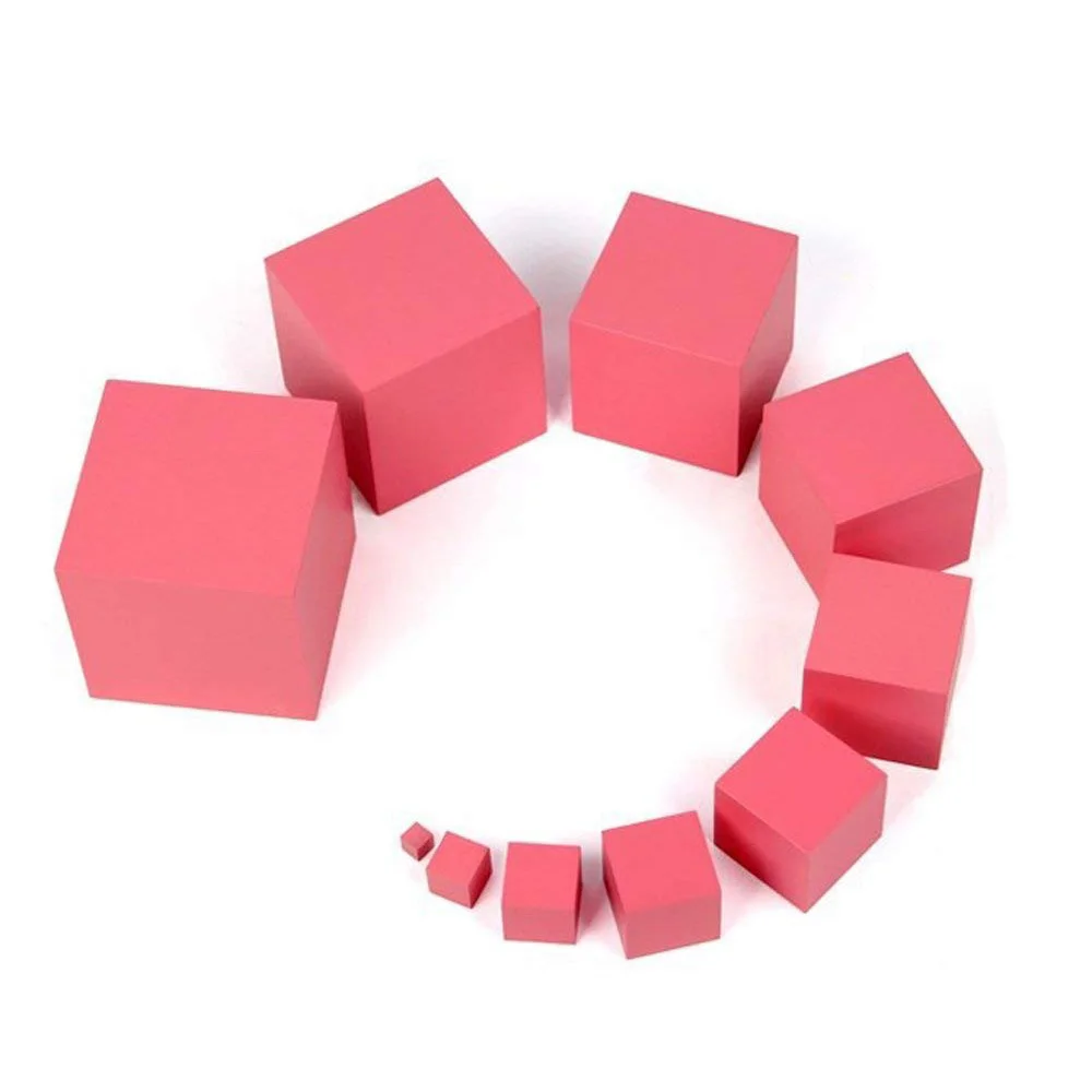 

Yingelon Montessori Pink Tower Safety Environmentally Friendly Kids Wooden Building Blocks Montessor Geometry Toys for Children