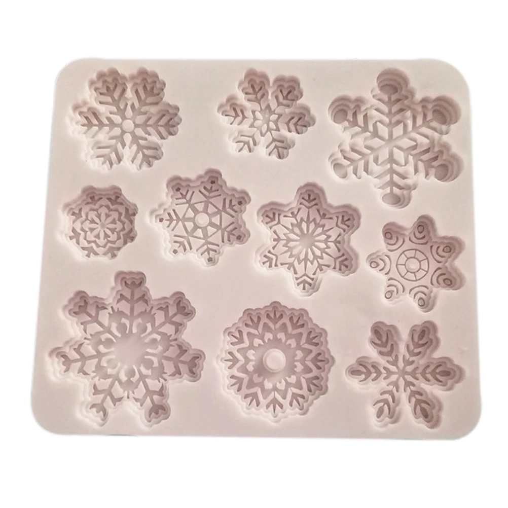 10 Cavity Christmas Silicone Baking Cake Molds Christmas Snowflake