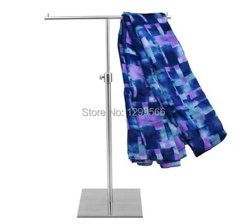 

Multifunction T-shape stainless steel Silk Scarf display rack Wraps Shawl Necktie Tie purse handbag display stand holder rack