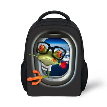 

Cartoon airplane frog Backpack Boys Girls School Bags Children Mochila Infantil Kindergarten Schoolbags Backpacks Kids Bag 2019