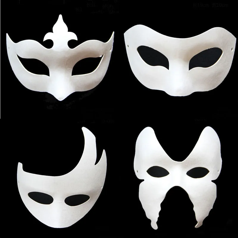 

Fashion DIY White Paper Unpainted Venetian Mask for Men Women Kids Carnival Face Masks Gift