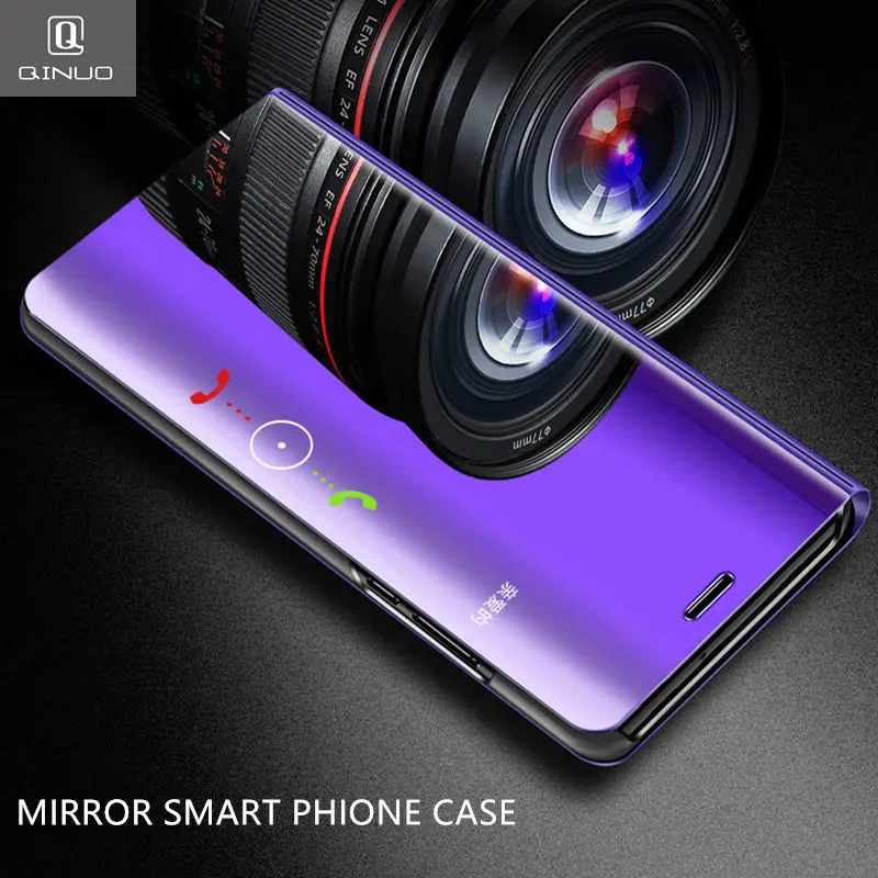

QINUO Smart View Mirror Case For Xiaomi Redmi 5 6 6A S2 4A Plus Note 5 Pro Note5A Note4 Global Note 4X Note 3 Leather Flip Case