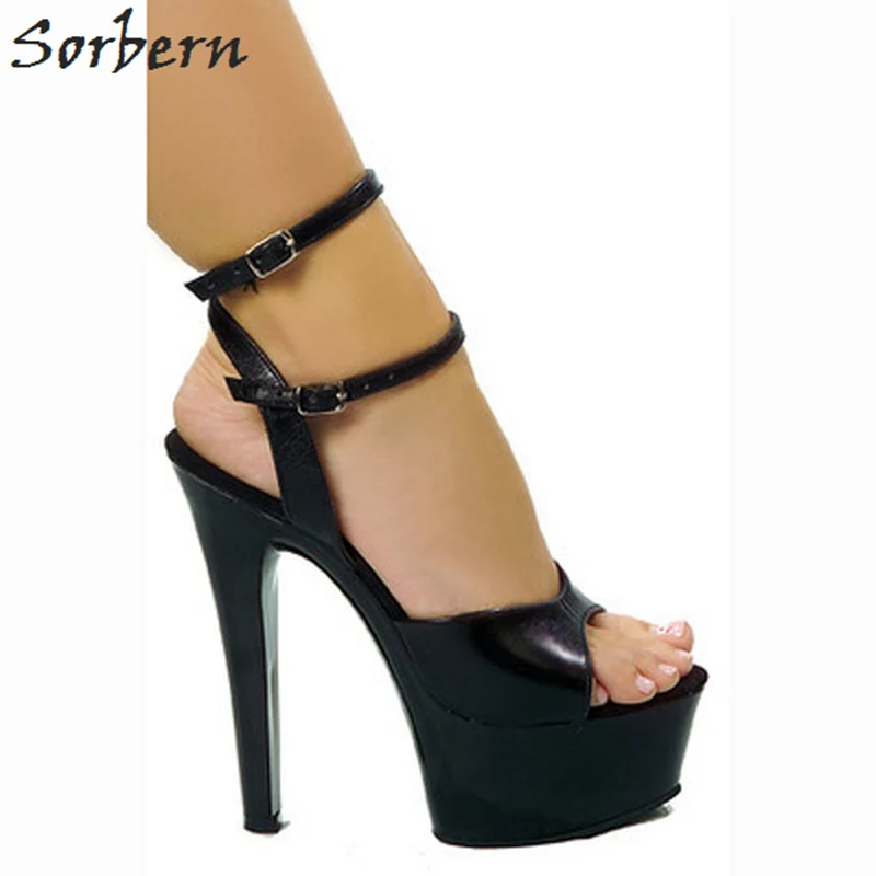 

Sorbern Womens High Heel Sandals Plus Size Shoes Women Platform Heels Open Toes Ankle Strap Summer Ladies Sandals Fashion 2019
