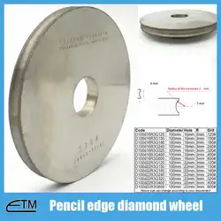 4-дюймовый алмазный карандаш колесо для шлифовки кромок 16 мм отверстие или 22 мм отверстие для варианта grit 120 до 600
