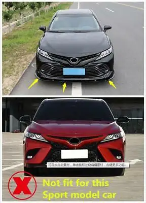 Глянцевый черный защитный чехол для переднего бампера 3 шт. Toyota Camry 18 - 19 |