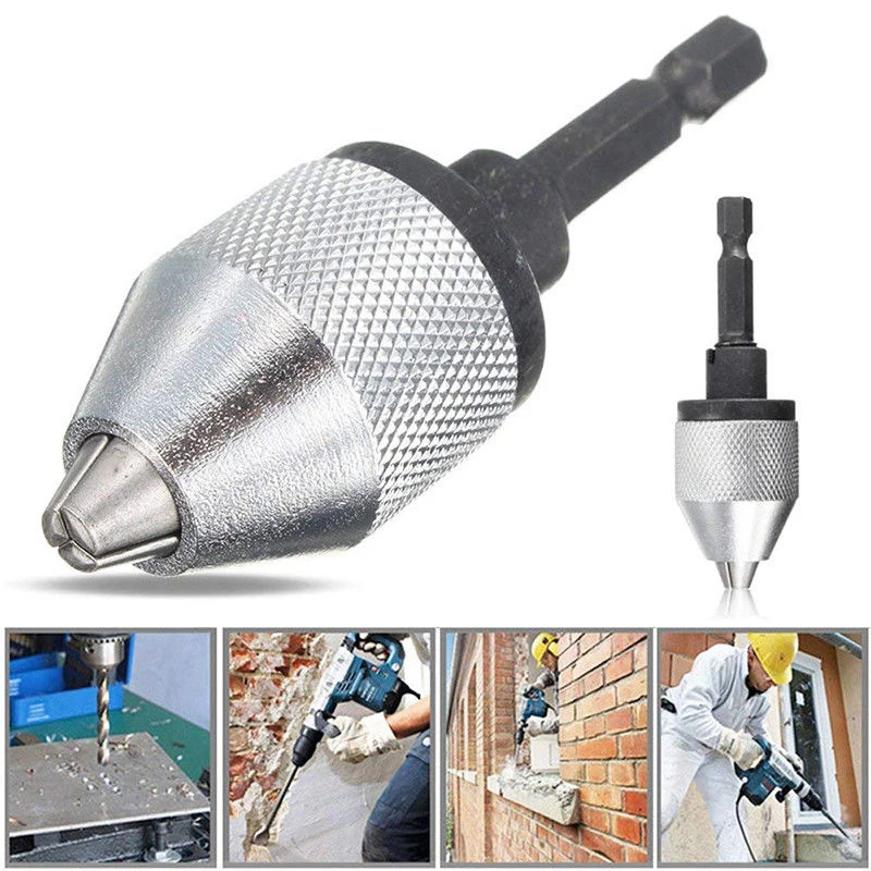 

New Useful 1/4" Hex Shank Alloy Keyless Drill Bit Chuck Quick Change Adapter Converter