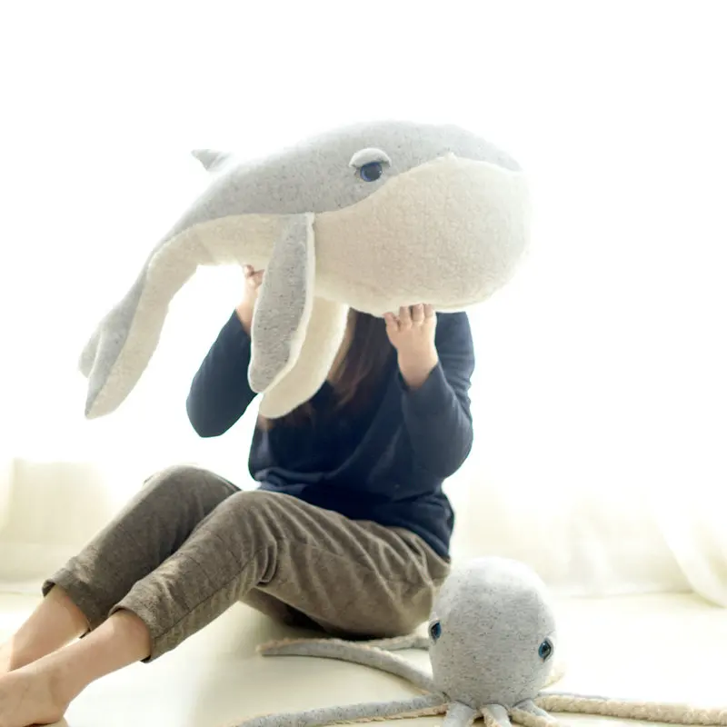 

50-70cm Cuoctopus whale dolls stuffed toys baby pillow cushion Sofa room decor toys for kids Gift Children octopus