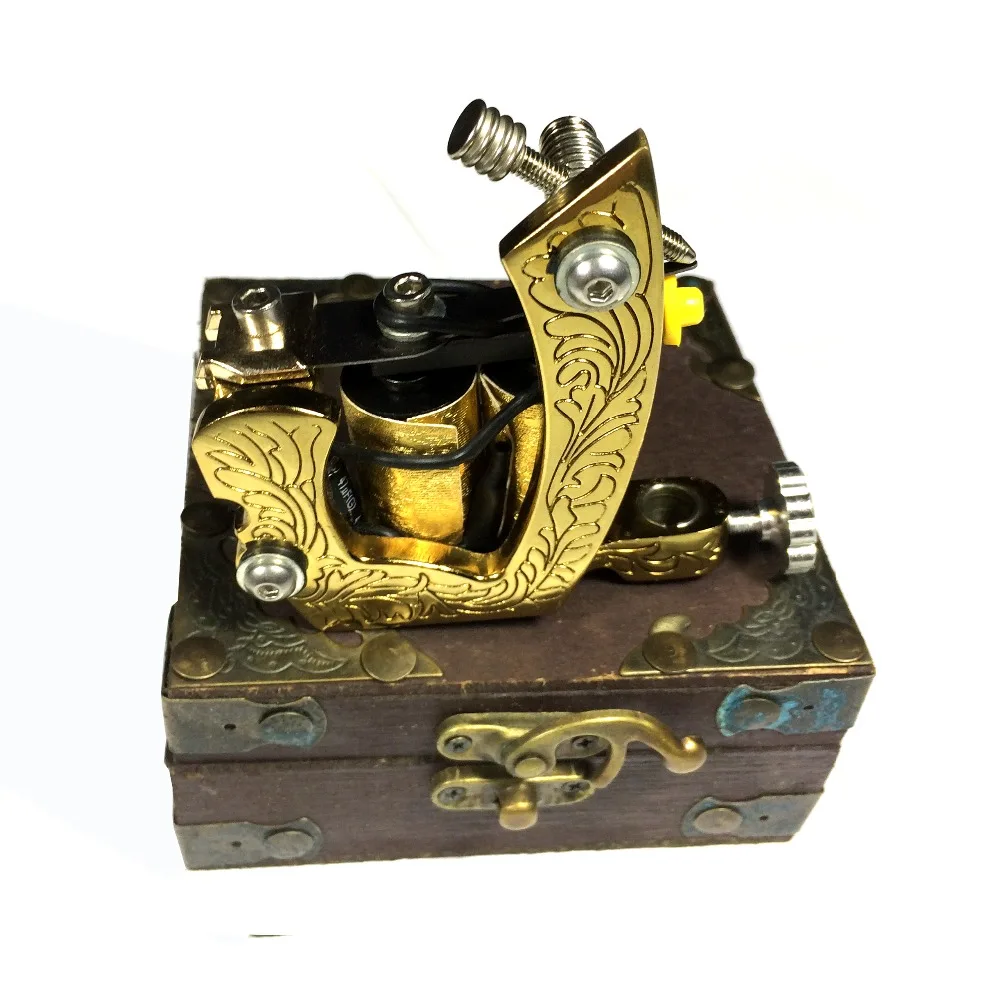 

Pro Handmade Cast Iron Custom 10 Wrap Coils Tattoo Machine Gun Preset For Shader