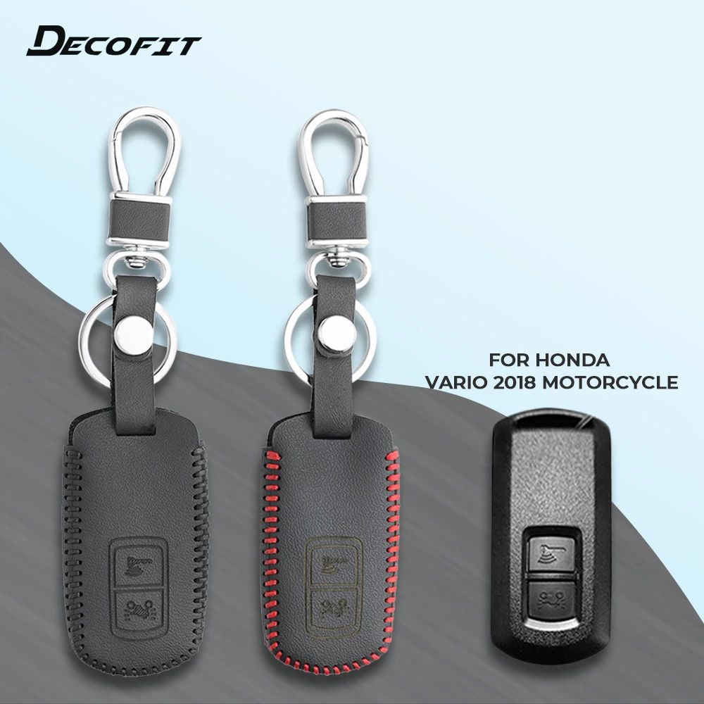 Leather Key Case for Honda Vario 150 PCX PXC 2018 lead sh125/150 Motorcycle 2 Button Cover Keychains fob | Автомобили и мотоциклы
