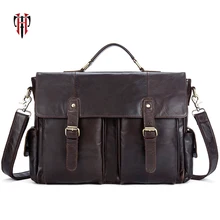 TIANHOO модный ретро портфель мужская сумка из натуральной кожи 14 дюймов Сумка для ноутбука Мягкая модная мужская сумка на плечо и руль