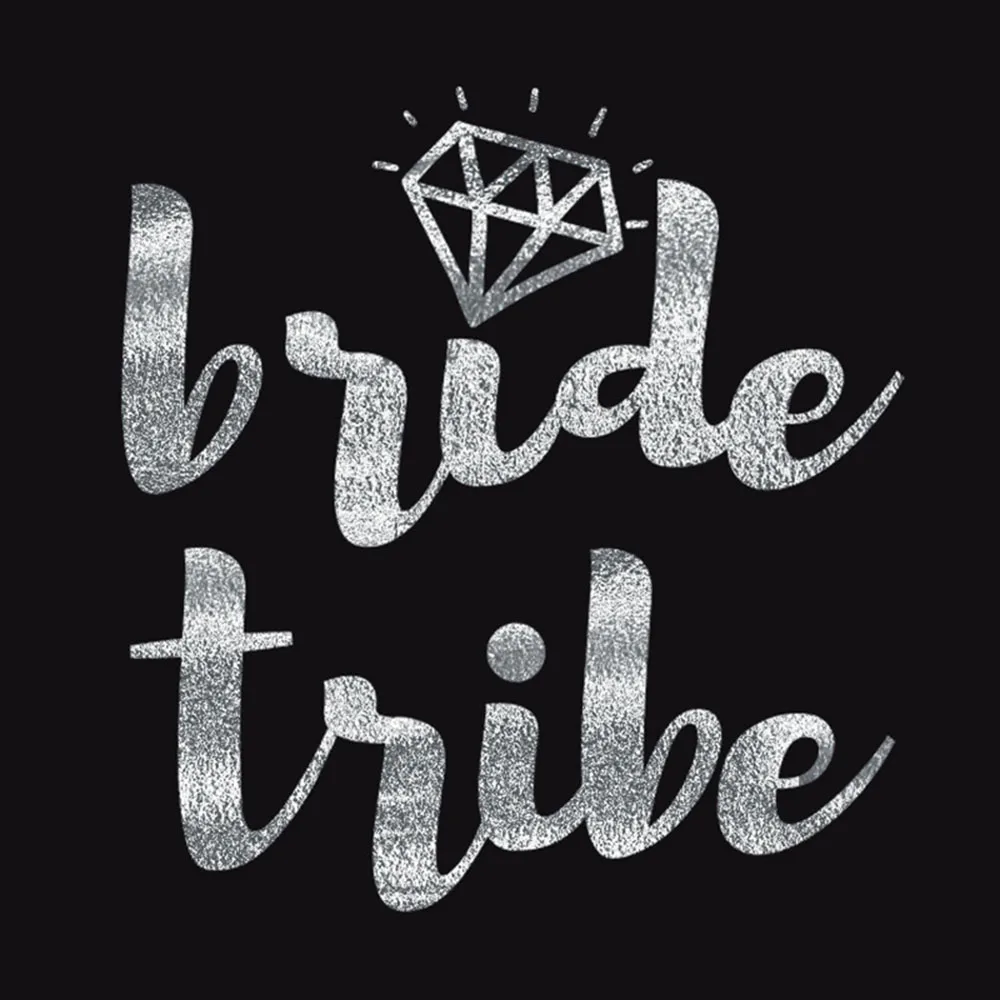 25 шт покрытые серебром Свадебные девичник вечерние команда надпись Bride Tribe чтобы